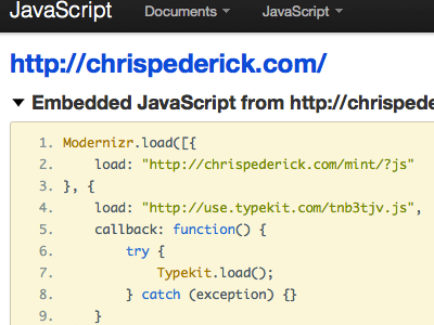 Improved Web Developer 'View JavaScript' Output