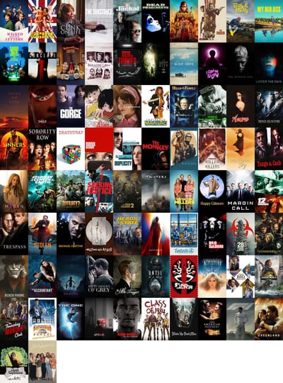 A collage of posters of all the movies I watched in 2025